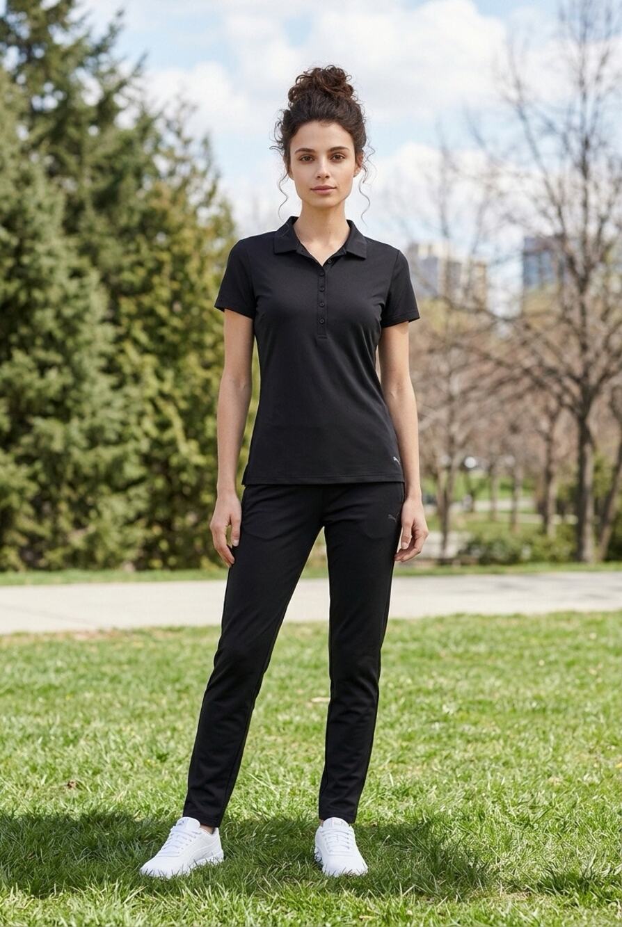 Puma Rotation Golf Tennis Polo Womens Small Black DryCELL Moisture Wicking NWT